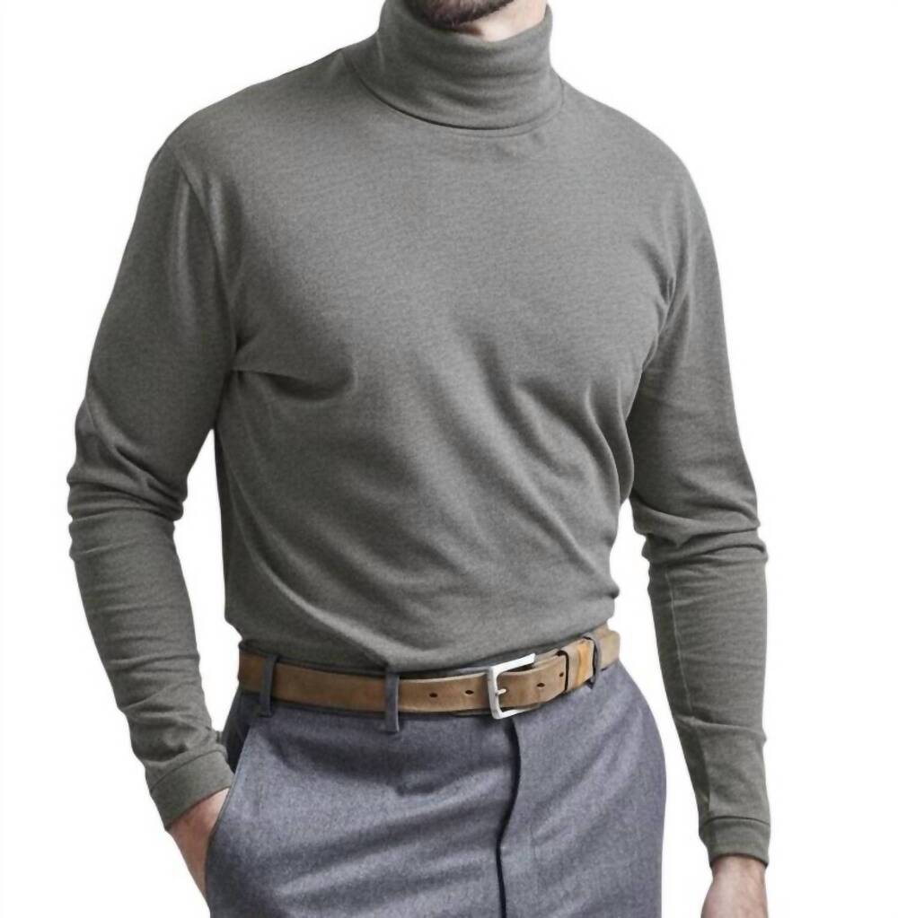 NEW LEFT COAST TEE st helena peruvian cotton turtleneck top in grey